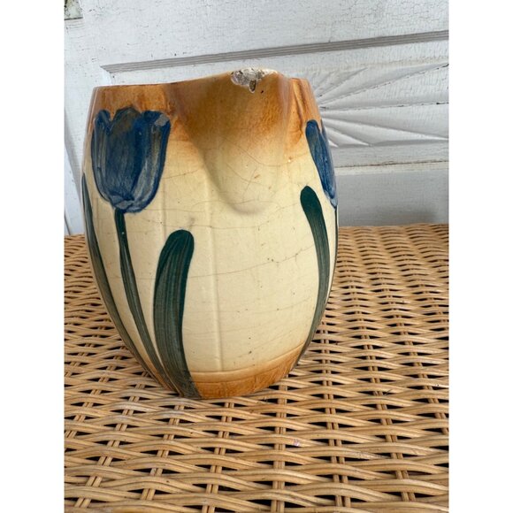 Antique 1910s Roseville Pottery Tulip Milk Pitcher Farmhouse Primitive - Picture 7 of 11
